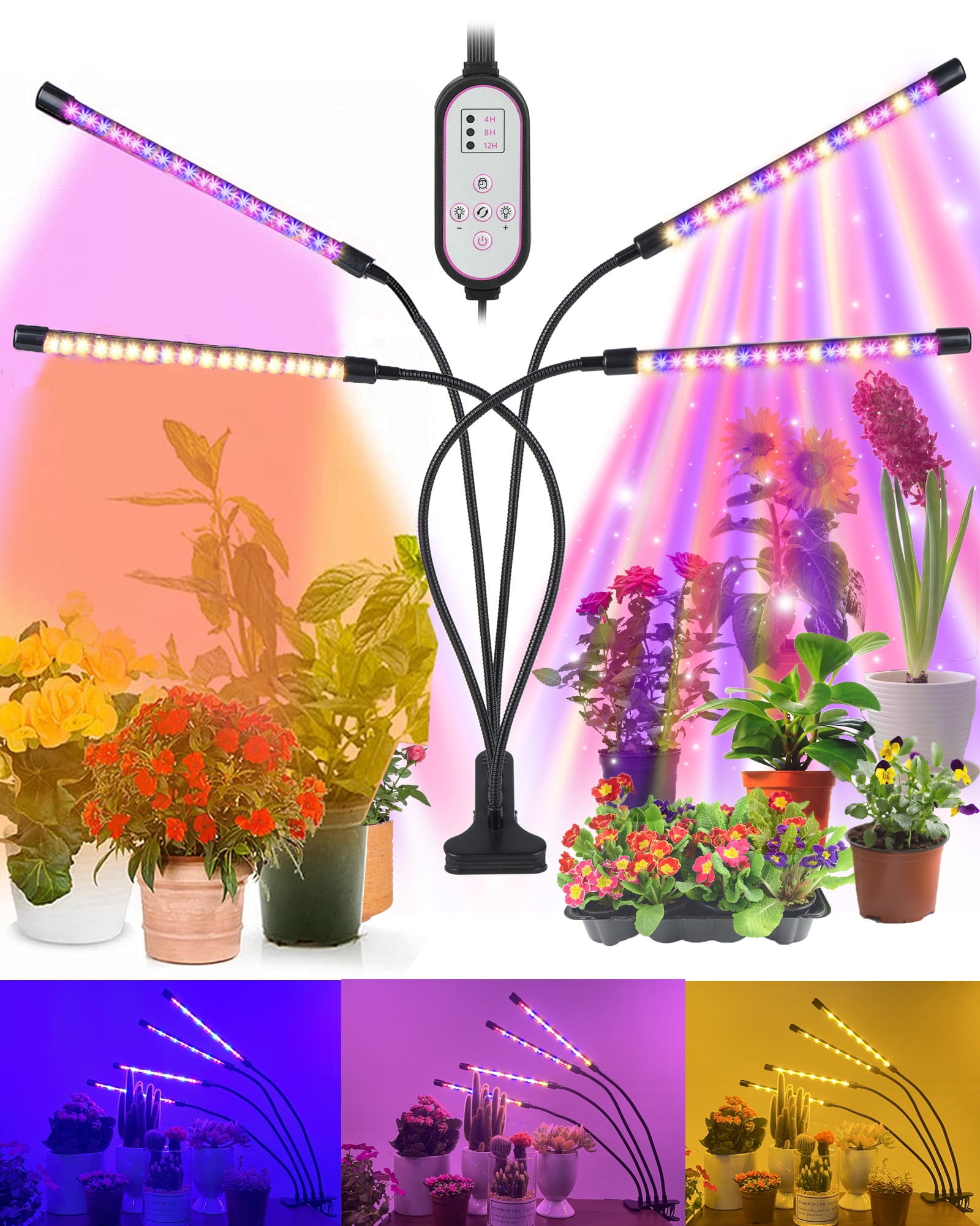 4 Heads Grow Lights for Plants Indoor, Indoor Plant Lights Full