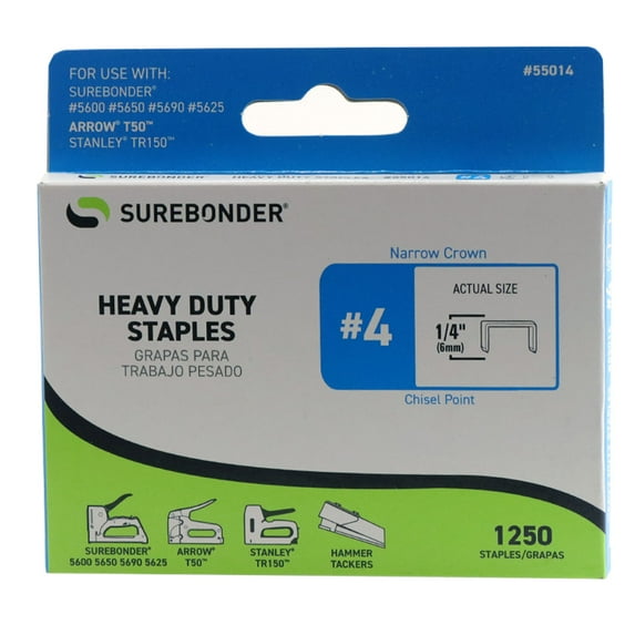#4 Heavy Duty 1/4" Narrow Crown Staples - 1250 ct.