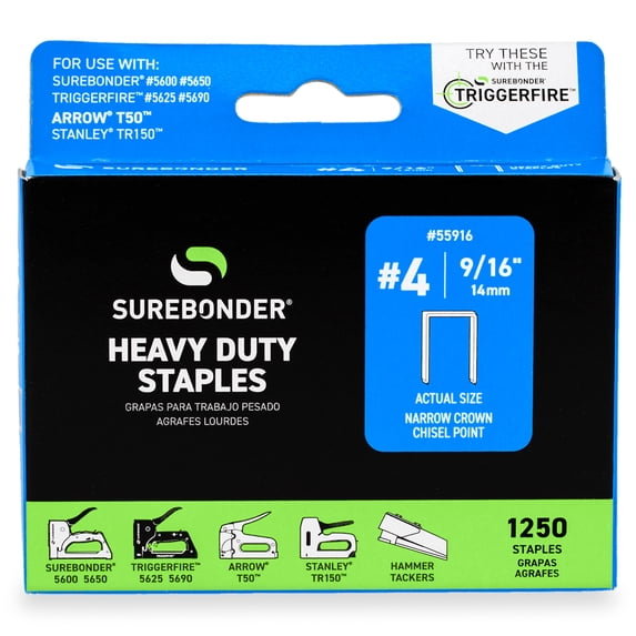 #4 Heavy Duty 9/16" Narrow Crown Staples - 1250 ct.