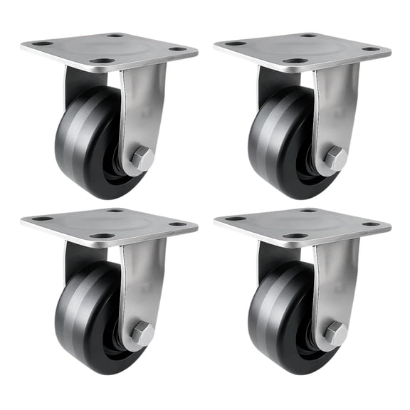 4 Heavy Duty Caster Set 4" Phenolic Wheels - 4 Rigid
