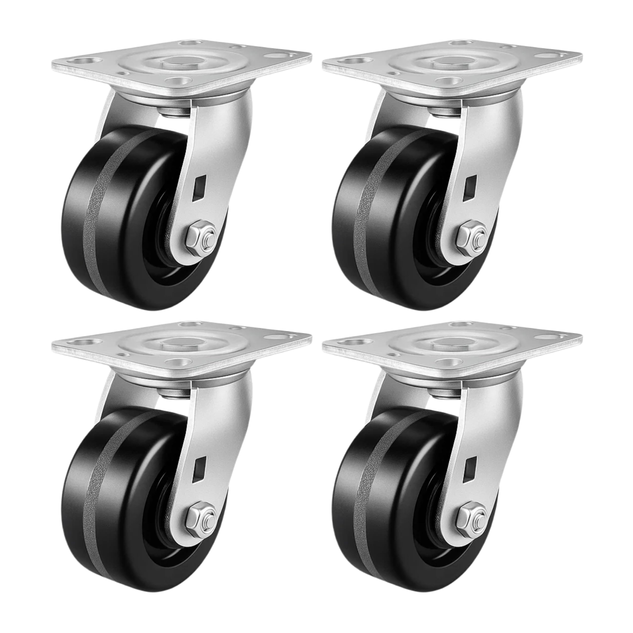 4 Heavy Duty Caster Set 4" Phenolic Wheels - 4 Swivel