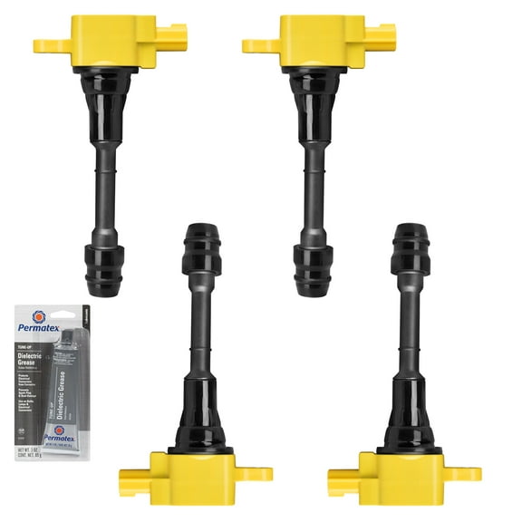 4 Heavy Duty Ignition Coils and Tune Up Grease Compatible with Nissan Altima X-Trail Sentra UF350 Fits select: 2005-2006 NISSAN ALTIMA S/SL, 2002-2004 NISSAN ALTIMA BASE/S/SL