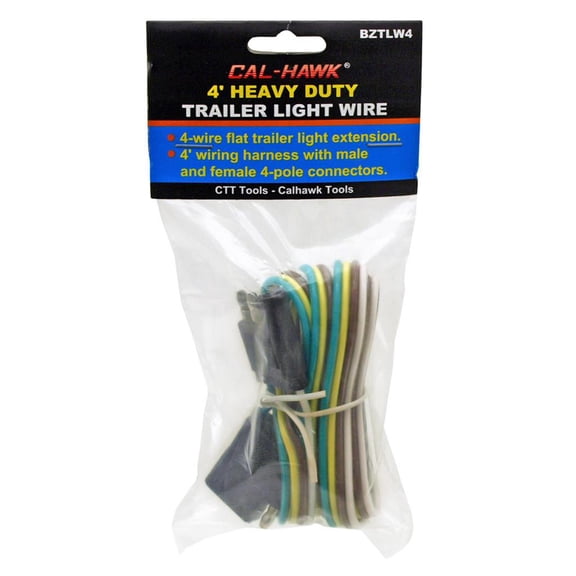 Cal Hawk Tools 4' Heavy Duty Trailer Light Wire