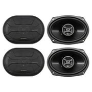 Hifonics ZS693 Zeus 6x9 Inch 1600W 3-Way Coaxial Car Audio Speakers, 1600 Watts Peak Power Black - 4 Items