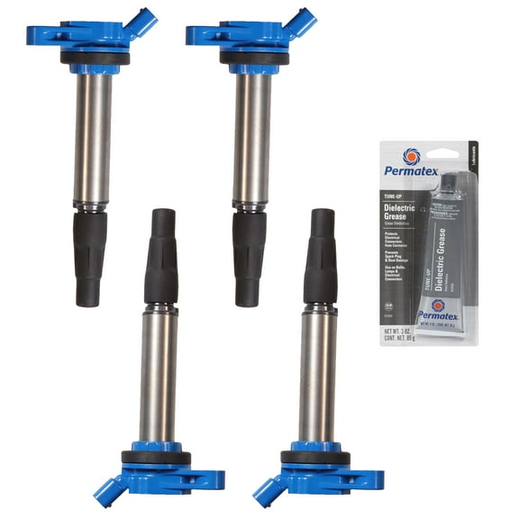 4 High Performance Ignition Coils and Tune Up Grease Compatible with Toyota Corolla Prius CHR L4 Replacement for UF596
