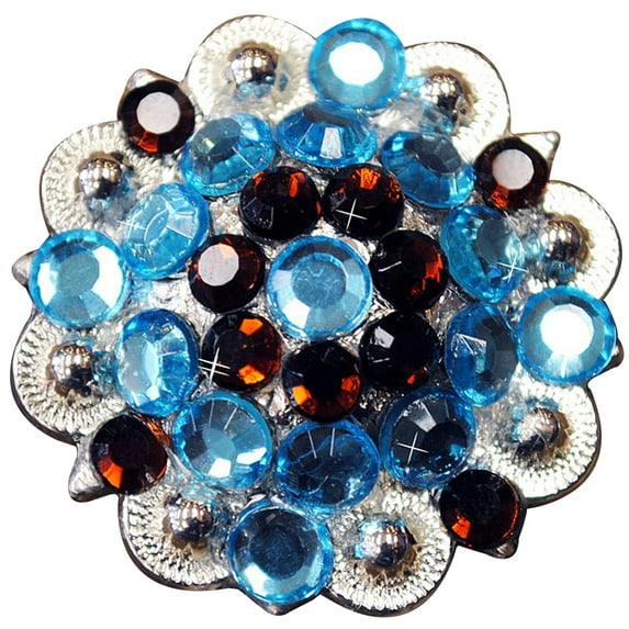 4 Hilason Western Berry Conchos Glass Rhinestones Bling 1.5" Tack cowgirl