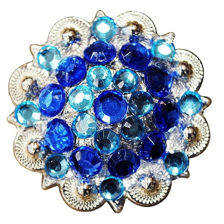 4 Hilason Western Berry Conchos Glass Rhinestones Bling 1.5" Tack cowgirl