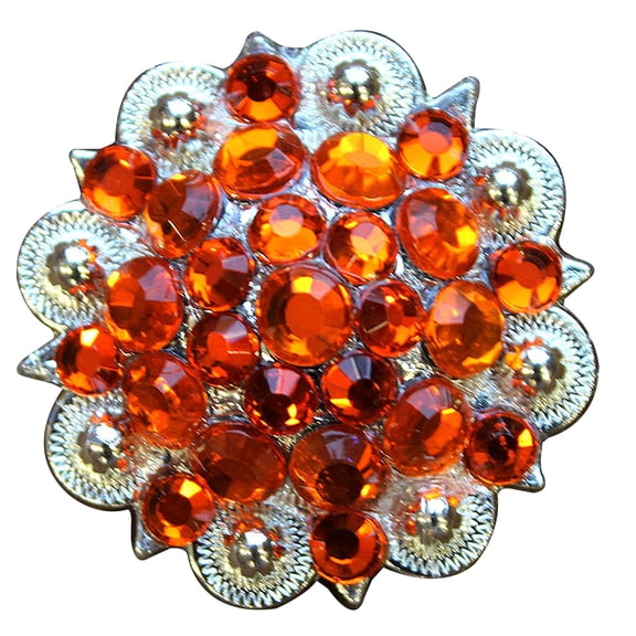 4 Hilason Western Berry Conchos Glass Rhinestones Bling 1.5" Tack cowgirl