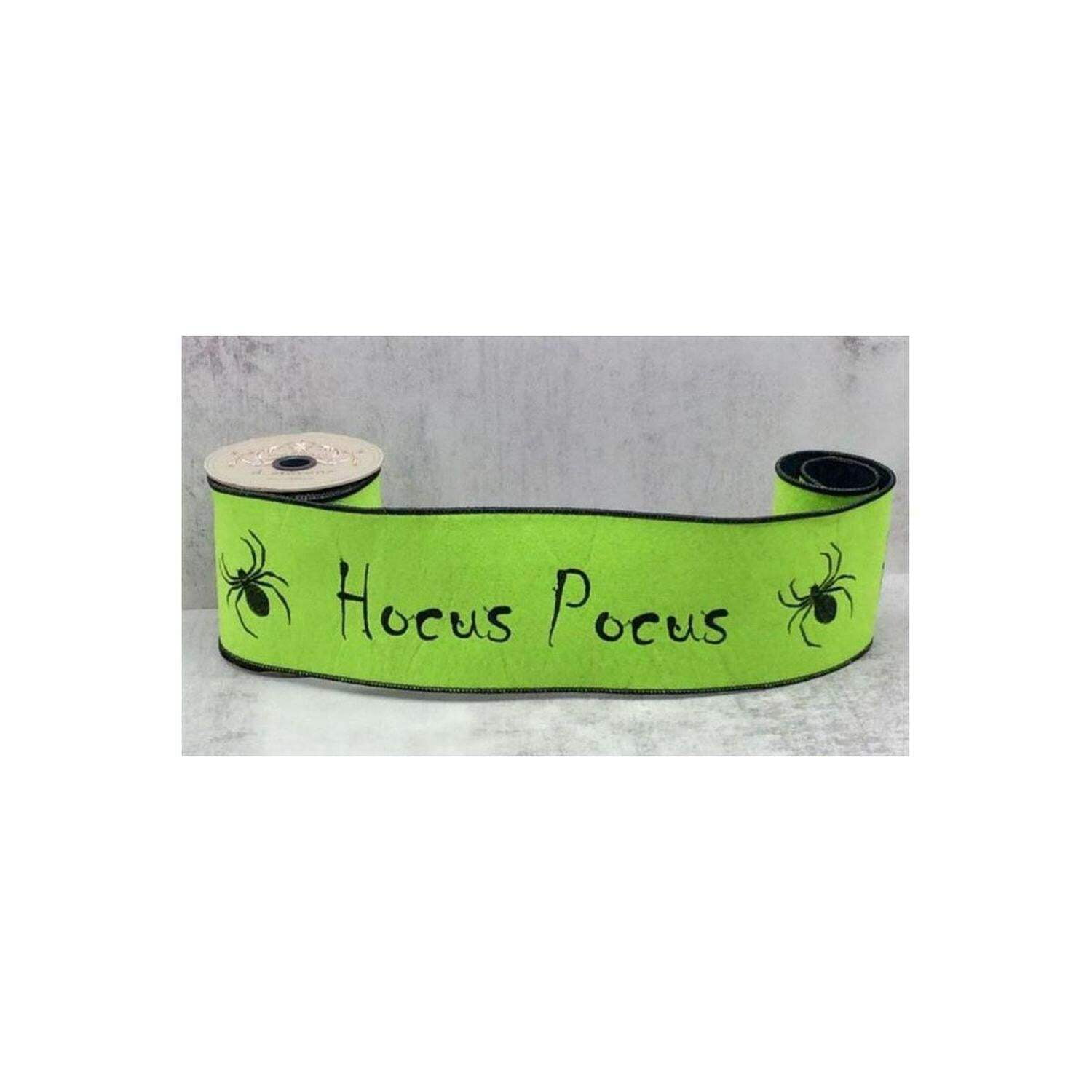 4" Hocus Pocus Felt Ribbon: Lime Green (5 Yards)