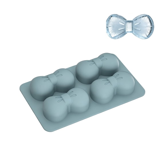 4 Hole Bow Chocolate Silicone Mold 1Pc, Elegant Bow Tie Cake Molds for Baking Cupcake Soap Cookie Clay Decoration