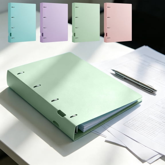 4 Hole D Ring Binder Loose Leaf Folder A4 Document Binder Plastic Ring Binder with Elastic Closure Colorful Presentation Punch Folder for Office College Notebook by Xuniizn