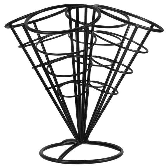 4 Hole French Fries Stand Cone Basket Fry Holder Snack Display Rack Cup