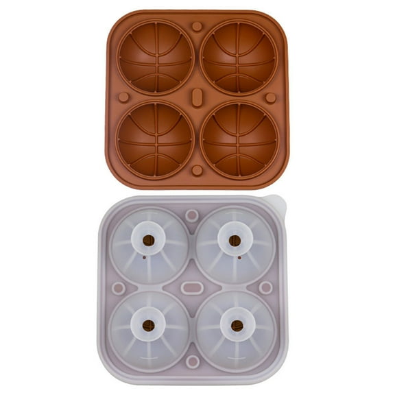 4 Hole Ice Cube Maker Tray Easy Release Silicone Mold with Cover Small Round Ice Cubes for DrinksJuice