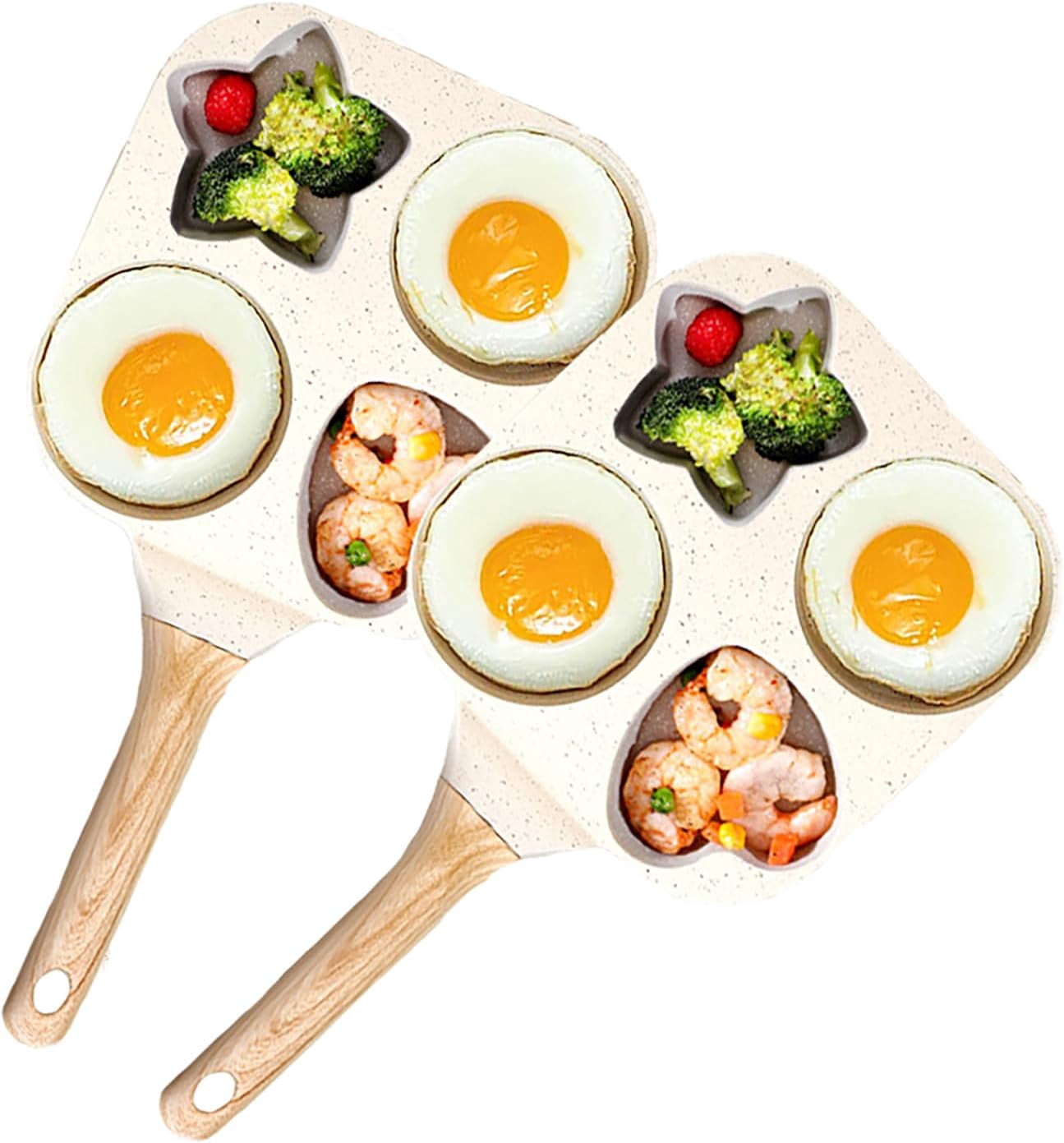 4 Hole Non Stick Egg Frying Pan, Mini Egg Poacher Pan Nonstick for 4 Eggs, Small Pancake Mold Skillet, Breakfast Frying Panfor Eggs, Steak and Pancakes, for Stovetop, Induction Compatible