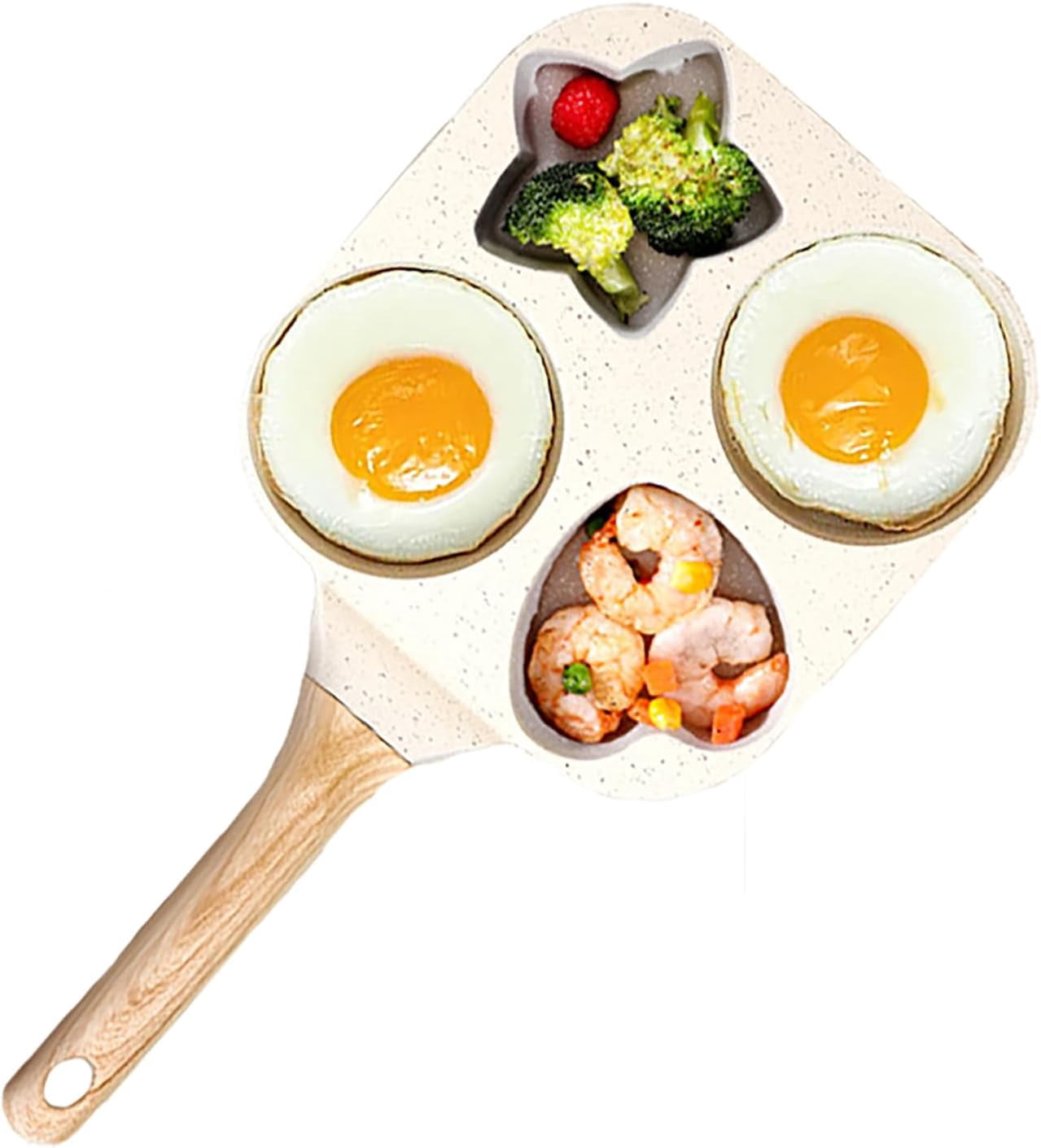4 Hole Non Stick Egg Frying Pan, Mini Egg Poacher Pan Nonstick for 4 Eggs, Small Pancake Mold Skillet, Breakfast Frying Panfor Eggs, Steak and Pancakes, for Stovetop, Induction Compatible