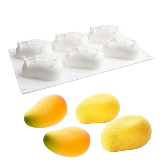 4 Holes 3D Mango Shape Cake Mold Fruit Pudding Ice Tray Mold Jelly Pastry Ice Cream for Cake,Chocolate,Candy,Ice Cream,Pudding,Jelly,Bakeware,Snacks & Pastries