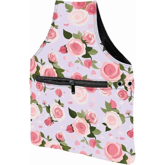 4 Holes Yarn Bag Lovely Rose Flower Crochet Pouches Knitting Zipper Pocket Storage Skein Ball Organizer Portable Crocheting Tote Wrist for Knitting Needles Holding Yarns Sewing Craft for diy making