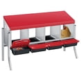 thumbnail image 1 of 4 Holes with legs-Galvanized Steel Chicken Nesting Box-Automatic Roll Out Egg Collection Removable Tray-Weatherproof Wall Mount Laying Box with Perch for Hens-Easy Clean Assemble for Coop-Red, 1 of 7