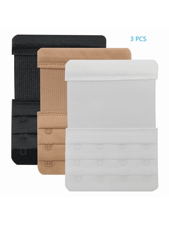 4-Hook Bra Extenders, Stretchy and Comfortable Bra Strap Extender(3 PACK)