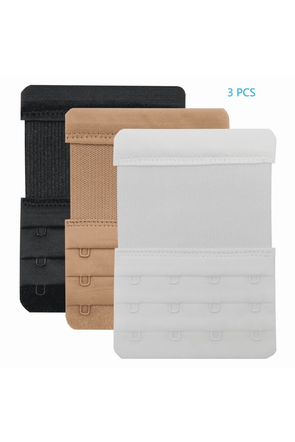 4-Hook Bra Extenders, Stretchy and Comfortable Bra Strap Extender(3 PACK)