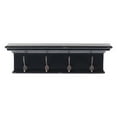 thumbnail image 1 of Home Wall Decorative Antique Brass Hardware 4 Hook Coat Rack - Black White Antique Finish, 1 of 7
