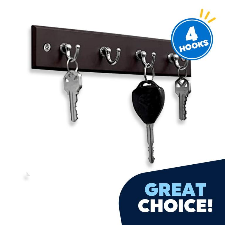 4 Hook Wall Mounted Key Holder Rack for Entryway, Kitchen, Bedroom –  Organize Car Keys, House Keys, Small Accessories and Jewelry 
