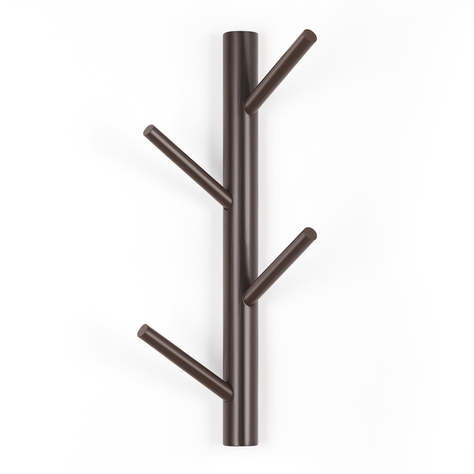 4 Hooks Wood Coat Rack Wall Mounted Tree Branch Coat and Hat Entryway