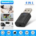 thumbnail image 1 of 4 IN 1 5.0 Bluetooth Adapter USB Wireless Bluetooth Sender Receiver Music Audio for TV Portable 3.5mm AUX Adaptor, 1 of 9
