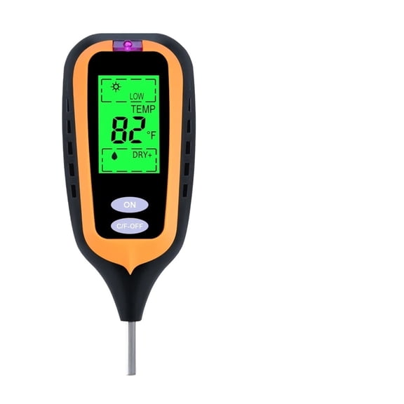 4 IN 1 Digital Soil Moisture Meter PH Meter Temperature Sunlight Tester For Garden Farm Lawn Plant With LCD Displayer