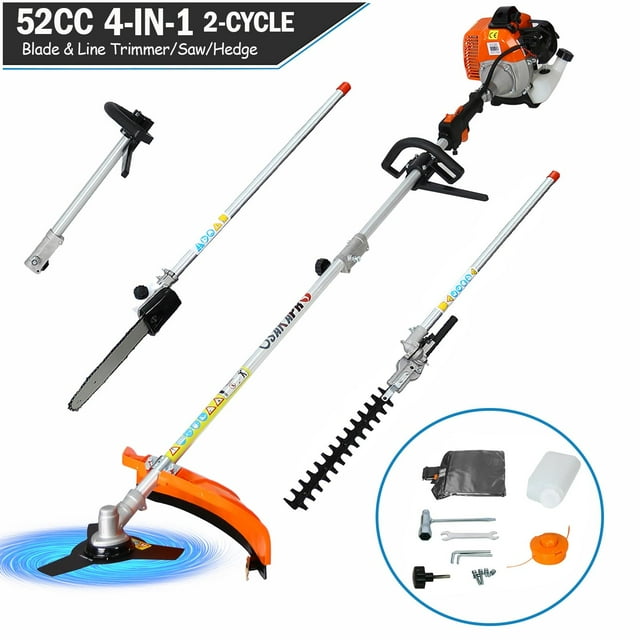 4IN1 Gas Weed Eater, Seizeen 52CC 2Cycle MultiFunctional Grass