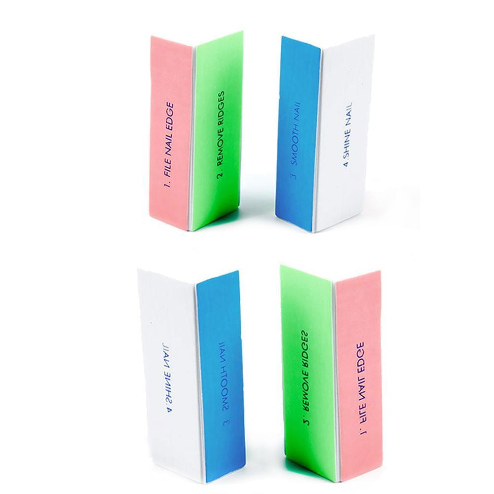 4 IN1 NAIL BUFFER BLOCK Fine Grit Smooth Polish&Nail Ridges Remove Q2F0