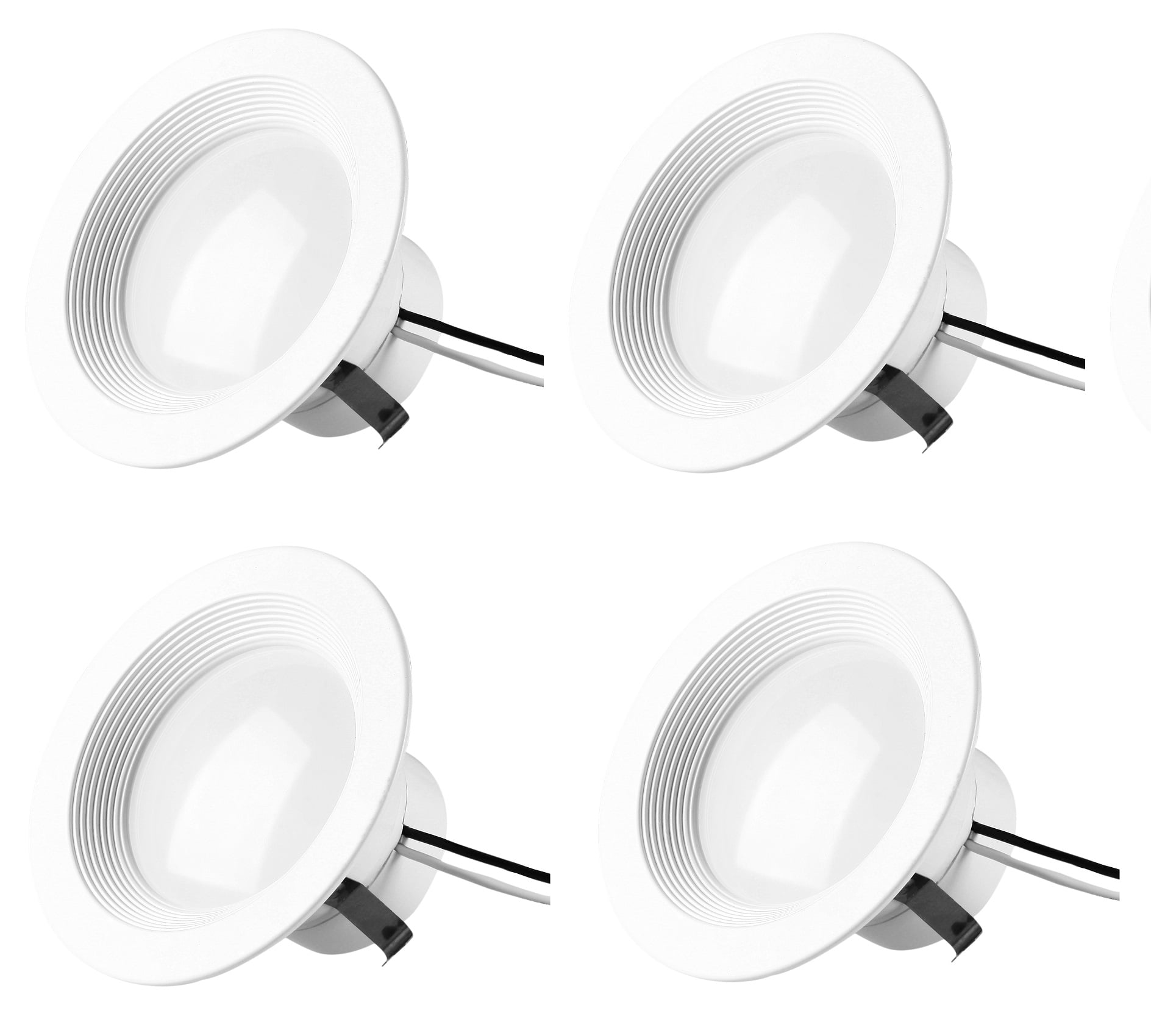 Matte White Aluminum Dimmable LED Retrofit Lights, 4-Pack