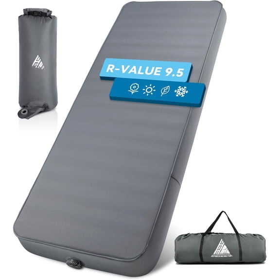 4 INCH Thick Self Inflating Sleeping Pad 9.5 R Value, Comfort Plus Camping Mattress with Pump Sack, Inflatable Insulated Camping Pad, Camping Mat 4-Season