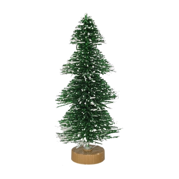Christmas Village Snow-Flocked Index Pine Tree, Green, 4", by Holiday Time