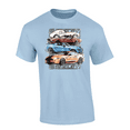 thumbnail image 1 of 4 Iconic Mustang Models 1965-Present Shelby Cobra Mustangs Vintage Car Short Sleeve Adult Graphic T-Shirt-Light Blue-xl, 1 of 1