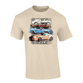 thumbnail image 1 of 4 Iconic Mustang Models 1965-Present Shelby Cobra Mustangs Vintage Car Short Sleeve Adult Graphic T-Shirt-Sand-small, 1 of 1