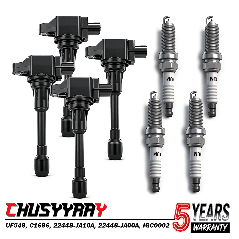 Set of 4 Ignition Coils and Spark Plugs for 2007-2013 Nissan Altima 2.5L L4, Replaces UF549