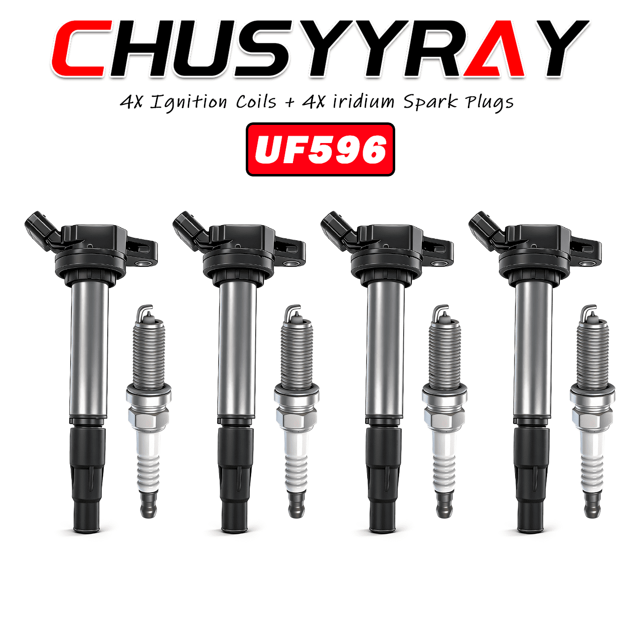 4 Ignition Coil and Iridium Spark Plugs packs UF596 for Scion XD 1.8L L4 2008-2014
