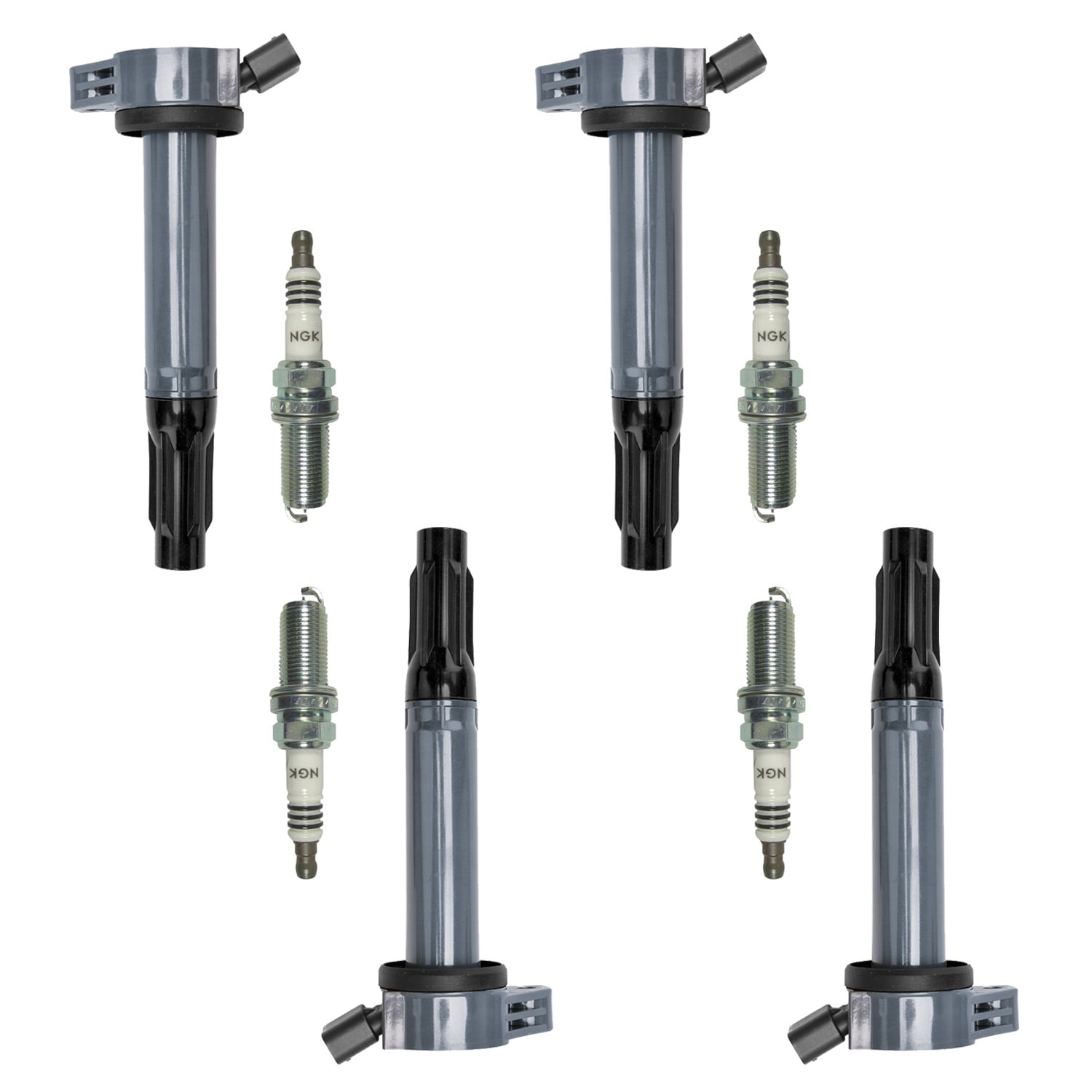 4 Ignition Coils and 4 NGK Iridium Spark Plugs Compatible with 0919