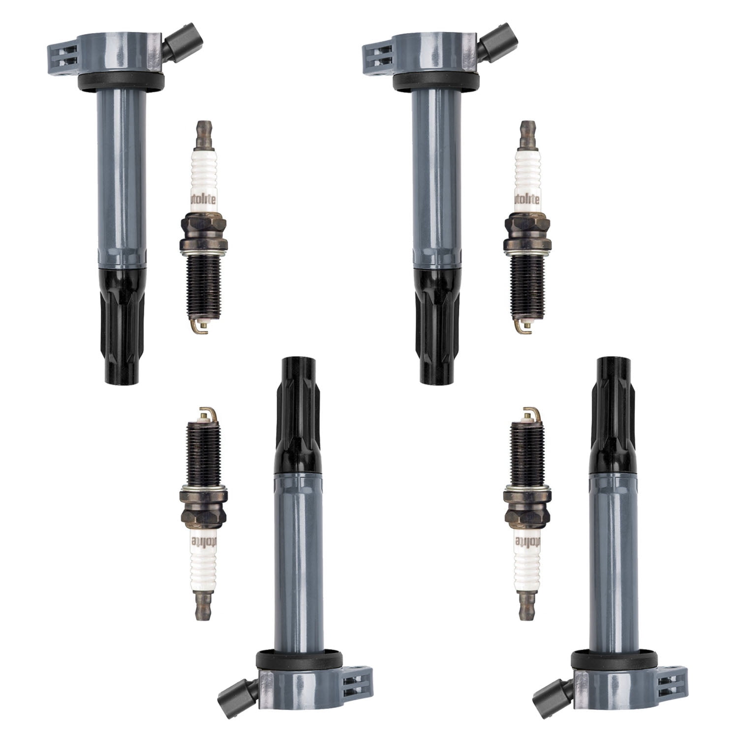 4 Ignition Coils and 4 Autolite Spark Plugs Compatible with 20072019