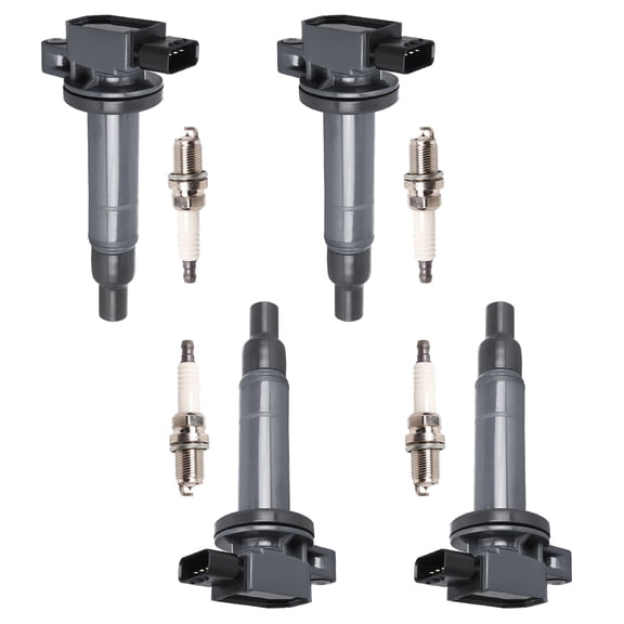 4 Ignition Coils and 4 Iridium Spark Plugs Compatible with 2000-2018 Toyota Yaris Prius Echo Replacement for UF316