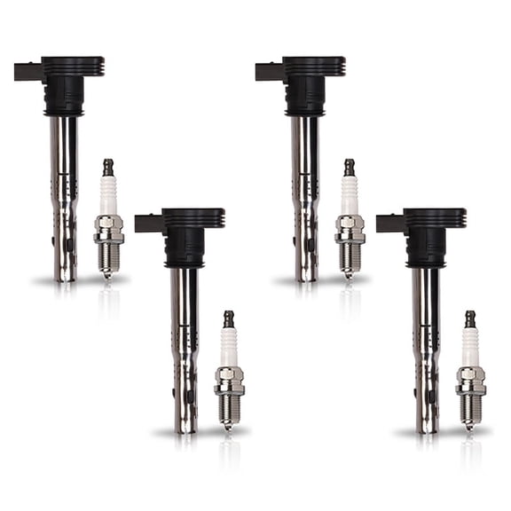 ISA Set of 4 Ignition Coil Pack 4 Spark Plug For Volkswagen VW A3 A4 A5 A6 Q3 Quattro Q5 RS4 RS5 TT Beetle CC Eos Golf R GTI Jetta Passat for UF575 3923