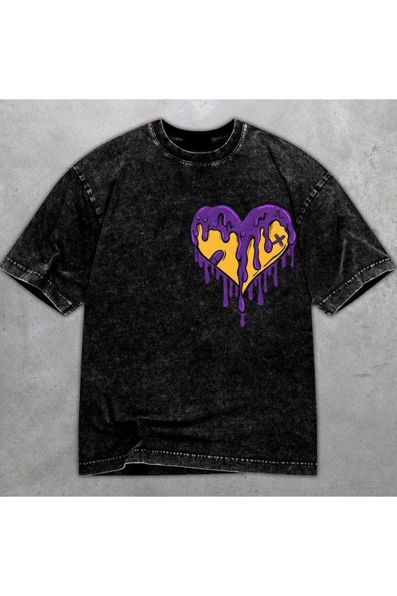 4 Imperial Purple 4s Washed Shirt, Dripping Heart, Shirts Match Sneakers
