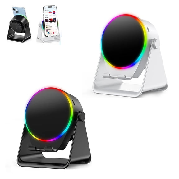 4 In 1 360° Rotating Speaker Stand Cell Phone Stand With Wireless Induction Speaker Slip Base Surround Sound Cool Functional Gadget Unique