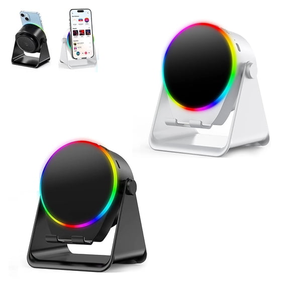 4 In 1 360° Rotating Speaker Stand Cell Phone Stand With Wireless Induction Speaker Slip Base Surround Sound Cool Functional Gadget Unique