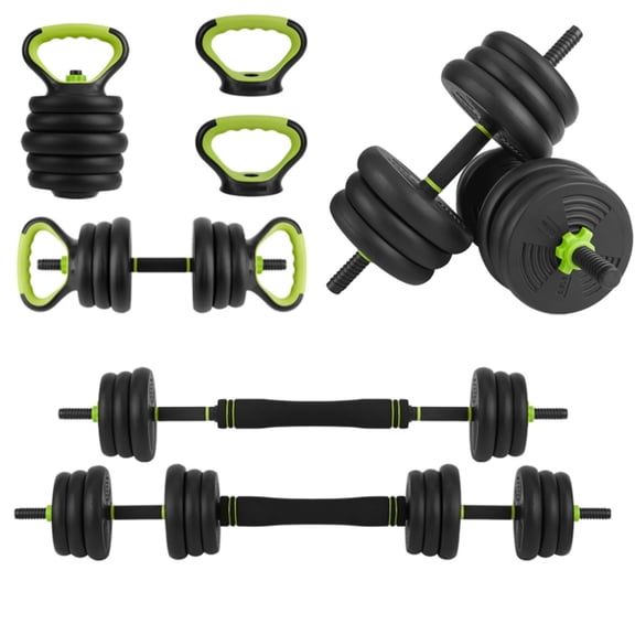 4-In-1 Adjustable Dumbbell Weights Set, 66 Lbs Dumbbell Set Converts to Barbell Kettlebell Push-Up Stand, Round Head Dumbbell Set for Home Gym Strength Training