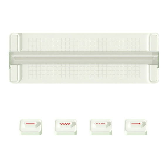 4-In-1 Bidirectional Paper Cutter - Portable Paper Trimmer With Straight, Wavy, Perforated & Crease Wheels For Crafting