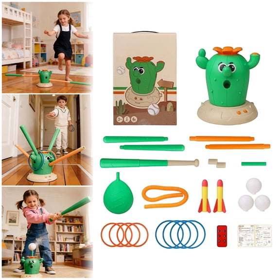 4 In 1 Cactus Musical Jumping Rocket Ring Game With Remote For Indoor Outdoor Baseball Games It Obstacle Course For Play Sports Boys Girls41043