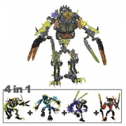 4 In 1 Combined Monster Warrior Building Kit, 4 Separate Posable Monster Action Figures Merge Into One Giant Warrior, Collectible Building Blocks Model for Hobbyists