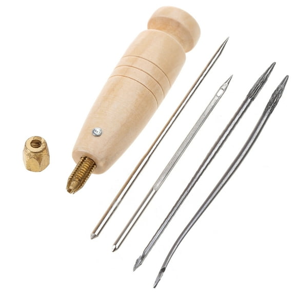 4 In 1 Stitching Awl Tool, Wood Handle1eatherStitching Sewing Awl DIY Handmade1eatherStitching Sewing Awl DIY Handmade1eatherCraft Hole Punch Tool for DIY